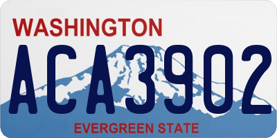 WA license plate ACA3902
