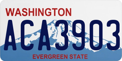 WA license plate ACA3903