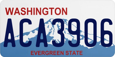 WA license plate ACA3906