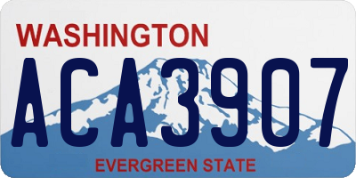 WA license plate ACA3907
