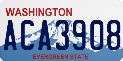WA license plate ACA3908