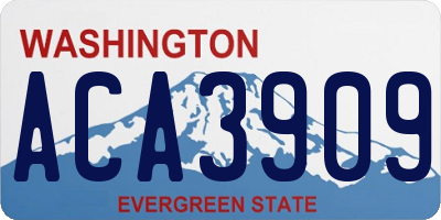 WA license plate ACA3909