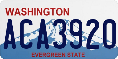 WA license plate ACA3920
