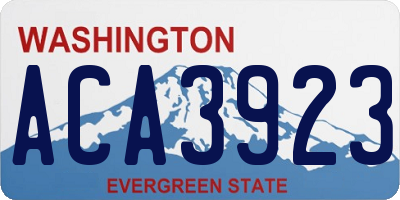 WA license plate ACA3923
