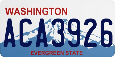 WA license plate ACA3926