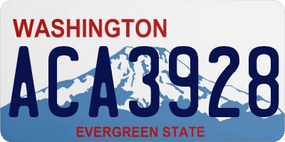 WA license plate ACA3928