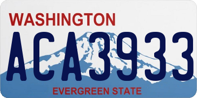 WA license plate ACA3933