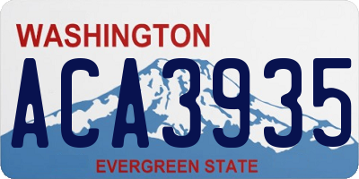 WA license plate ACA3935