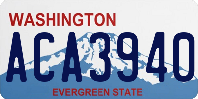 WA license plate ACA3940
