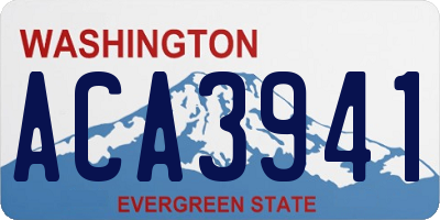 WA license plate ACA3941