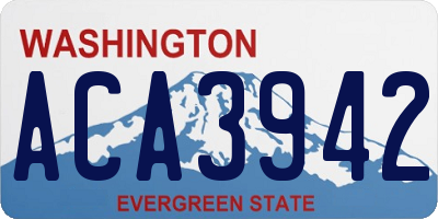 WA license plate ACA3942