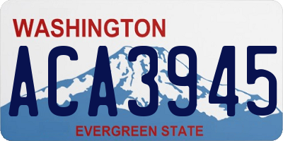 WA license plate ACA3945