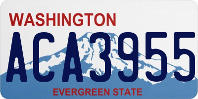 WA license plate ACA3955