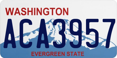 WA license plate ACA3957