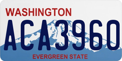 WA license plate ACA3960