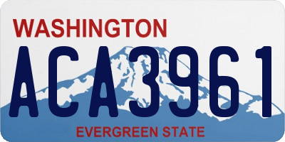 WA license plate ACA3961