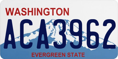 WA license plate ACA3962