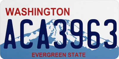 WA license plate ACA3963