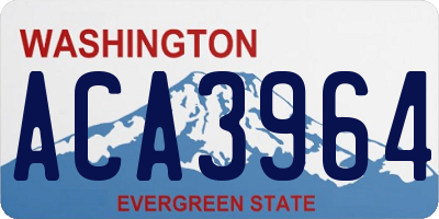 WA license plate ACA3964