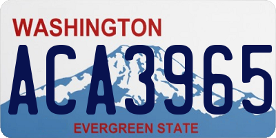 WA license plate ACA3965
