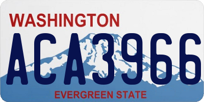 WA license plate ACA3966