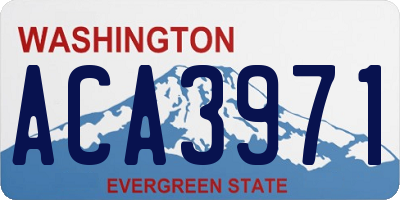 WA license plate ACA3971