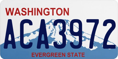 WA license plate ACA3972