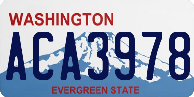 WA license plate ACA3978