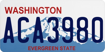WA license plate ACA3980
