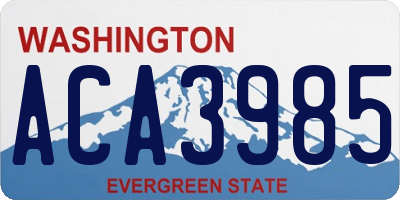 WA license plate ACA3985