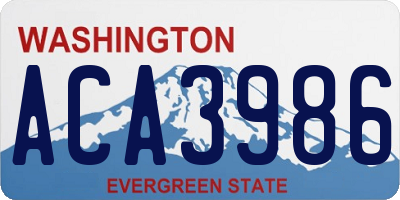 WA license plate ACA3986