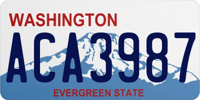 WA license plate ACA3987