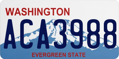 WA license plate ACA3988