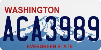 WA license plate ACA3989