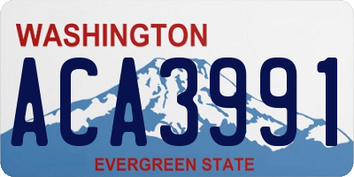 WA license plate ACA3991
