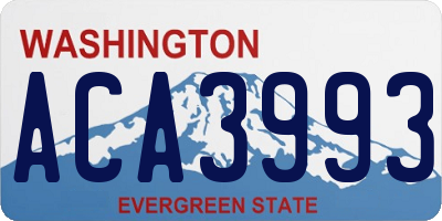 WA license plate ACA3993