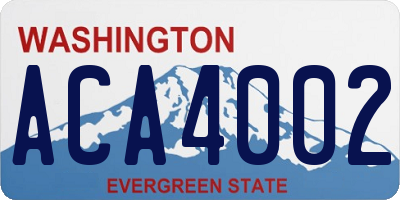 WA license plate ACA4002