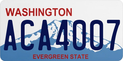 WA license plate ACA4007
