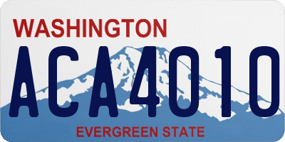 WA license plate ACA4010