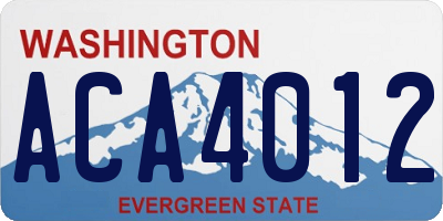 WA license plate ACA4012