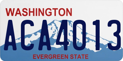 WA license plate ACA4013
