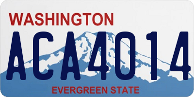 WA license plate ACA4014