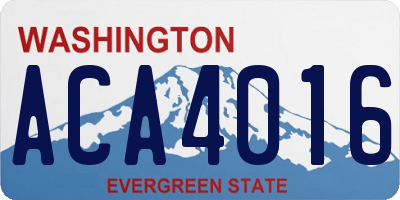 WA license plate ACA4016