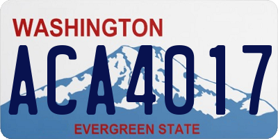 WA license plate ACA4017