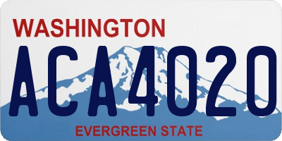 WA license plate ACA4020