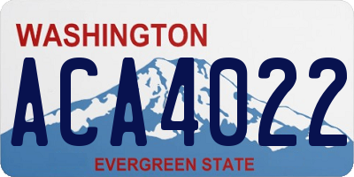 WA license plate ACA4022