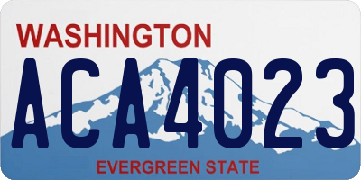 WA license plate ACA4023