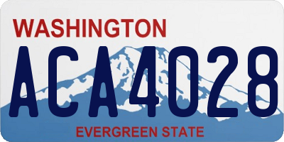 WA license plate ACA4028