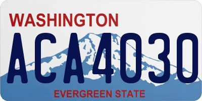 WA license plate ACA4030