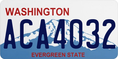 WA license plate ACA4032